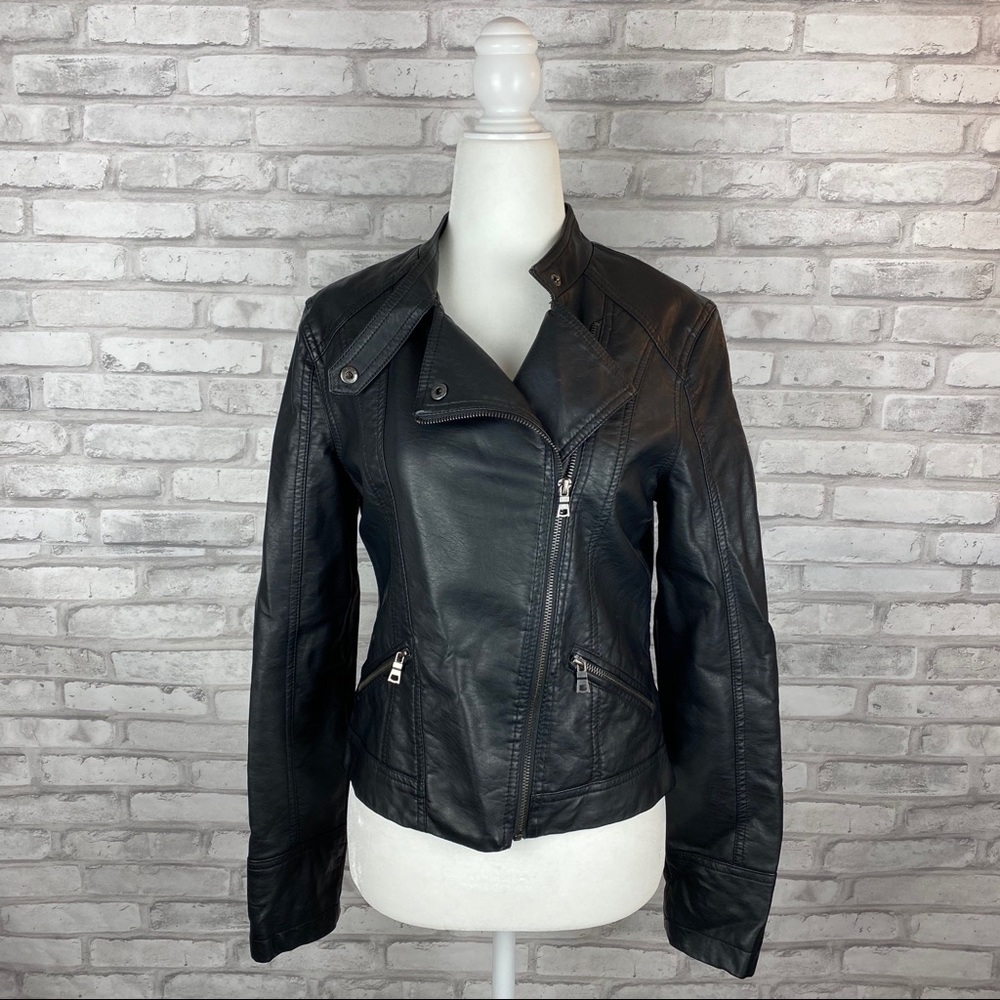 Atmosphere Faux Leather Black Moto Jacket
